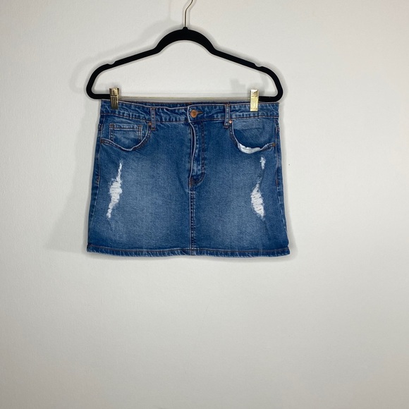 Forever 21 Blue Jean Mini Skirt - Picture 1 of 4